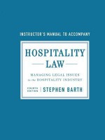 Hospitality Law, Instructor's Manual: Managing Legal Issues in the Hospitality Industry - Stephen C. Barth