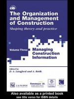 Organization and Management of Construction V3: Managing Construction Information Vol 3 - David Langford, Arkady Retik