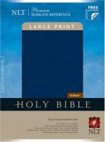 Holy Bible: New Living Translation, TuTone Navy/Chestnut Bonded Leather Premium Slimline Reference (Book only) - Tyndale