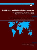 Stabilization and Reform in Latin America - Anoop Singh