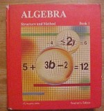 Algebra Structure and Method Book 1 Teacher's Edition - Mary P. Dolciani, Richard G. Brown, Robert H. Sorgenfrey