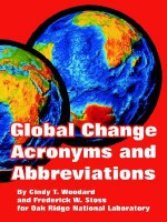 Global Change Acronyms and Abbreviations - Cindy T. Woodard, Oak Ridge National Laboratory, Frederick W. Stoss