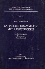 Lappische Grammatik mit Lesestücken - Knut Bergsland, Werner Dontenwill