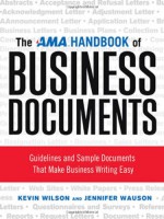 The AMA Handbook of Business Documents: Guidelines and Sample Documents That Make Business Writing Easy - Kevin Wilson, Jennifer Wauson