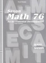 Math 76: An Incremental Development: Test Forms - Stephen Hake