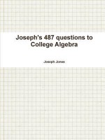 Joseph's 487 Questions to College Algebra - Joseph Jones