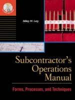 Subcontractor's Operations Manual - Sidney M. Levy