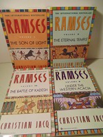 4 Ramses Paperbacks- Vol: 1 The Son of Light, Vol. II The Eternal Temple, Vol. III The Battle of Kadesh, and Vol 5 Under the Western Acacia - Christian Jacq