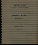 Grammaire Avancee, Seconde Partie (Princeton University Department of Romance Languages) - Douglas W. Alden, Andre Maman