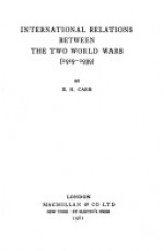 International Relations Between the Two World Wars, 1919-1939 - Edward Hallett Carr