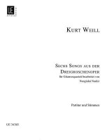 6 (Six) Songs from Threepenny Opera for Guitar Quartet Score and Parts - Kurt Weill