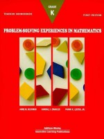 Problem-Solving Experiences in Math, Grade K - Randall I. Charles, Cathy Anderson, Mali Apple