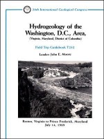 Hydrogeology of the Washington, D.C., Area (Virginia, Maryland, District of Columbia): Reston, Virginia to Prince Frederick, Maryland, July 14, 1989 - John E. Moore, Leonard A Wood