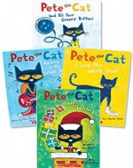 Pete the Cat Paperback Book Set: Includes 4 Books: • I Love My White Shoes • Pete the Cat and His Four Groovy Buttons • Pete the Cat Saves Christmas • Rocking in My School Shoes - Eric Litwin, James Dean