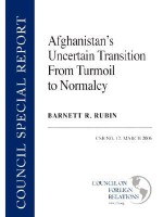 Afghanistan's Uncertain Transition from Turmoil to Normalcy - Barnett R. Rubin