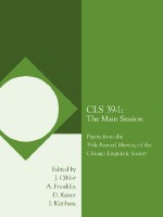 CLS 39-1: The Main Session: Papers from the 39th Annual Meeting of the Chicago Linguistic Society - J. Cihlar, D. Kaiser and I. Kimbara