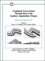 Geological Cross-Section Through Part of the Southern Appalachian Orogen: Inner Piedmont to Valley and Ridge NC, TN and Va, July 20 - 26, 1989 - Goldberg