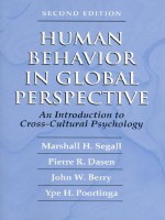 Human Behavior in Global Perspective: An Introduction to Cross Cultural Psychology (2nd Edition) - Marshall H Segall, Pierre R. Dasen, John W. Berry