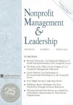 Nonprofit Management & Leadership, Volume 20, Number 3 - Charles M. Gray, Kathleen Mills, Lisa R. Berlinger