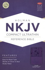 NKJV Compact Ultrathin Bible, Purple LeatherTouch - Holman Bible Publisher