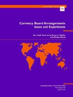 Currency Board Arrangements: Issues and Experiences - Tomás J.T. Balinõ