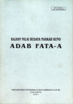 Pengkajian Nilai Budaya Naskah Kuno Adat Fata-a - Sindu Galba, Wahyuningsih, Renggo Astuti