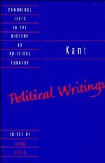 Political Writings (Texts in the History of Political Thought) - Immanuel Kant, Raymond Geuss, H.S. Reiss