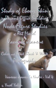 Study of Ebony Skin in Vacant Office Building - Nude Figure Studies of Art Model Vanessa Jeanene - Color and Select Black & White Photograph (Vanessa Jeanene's Nudes Book 4) - Yucel Yalim