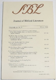 Journal of Biblical Literature (Volume 113 Number 4, Winter 1994) - Horst Seebass, Matitiahu Tsevat, J. Gerald Janzen, Betsy Halpern Amaru, Douglas L. Penney, Michael O. Wise, Dale C. Allison, Brent Kinman, Gregory E. Sterling, John J. Collins