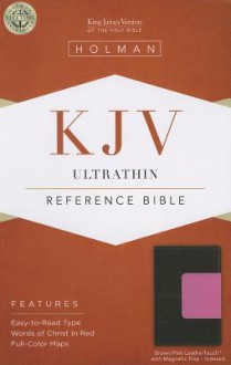 KJV Ultrathin Reference Bible, Brown/Pink LeatherTouch with Magnetic Flap Indexed - Holman Bible Publisher