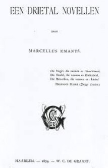 Drie novellen - Marcellus Emants