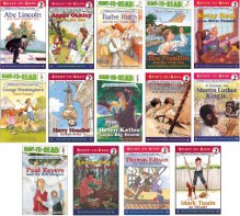 Ready to Read Level Two Childhood of Famous Americans Series Set of 14 Volumes Including Abraham Lincoln, Sacagawea, Mark Twain, Thomas Edison, Babe Ruth, Martin Luther King Jr., Paul Revere, Annie Oakley, John F. Kennedy, and George Washington - Stephanie Greene, Diana Magnuson