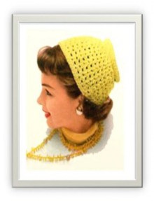 #0029 YELLOW BONNET VINTAGE CROCHET PATTERN (Single Patterns) - Princess of Patterns