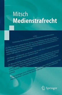 Medienstrafrecht - Wolfgang Mitsch