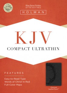 KJV Compact Ultrathin Bible, Charcoal LeatherTouch - Holman Bible Publisher