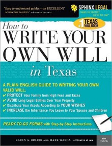 Write Your Own Texas Will [With CDROM] - Karen Ann Rolcik