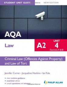 Aqa A2 Law Unit 4 (Sections A & B), . Criminal Law (Offences Against Property) and Law of Tort - Ian Yule