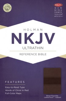 NKJV Ultrathin Reference Bible, Brown/Chocolate LeatherTouch Indexed - Holman Bible Publisher