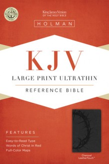 KJV Large Print Ultrathin Reference Bible, Charcoal LeatherTouch - Holman Bible Publisher