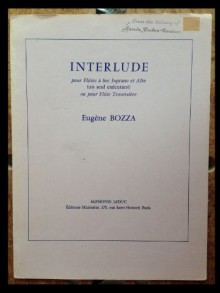 Interlude pour Flutes a bec Soprano et Alto (un seul executant) - Eugene Bozza