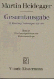 Gesamtausgabe, Abteilung II: Vorlesungen 1923-44, Band 24: Die Grundprobleme der Phänomenologie - Martin Heidegger, Friedrich-Wilhelm von Herrmann