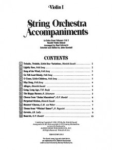 Violin I String Orchestra Accompaniments to Solos from Volumes 1 & 2 - Suzuki Violin School, John Kendall, Paul Schwartz