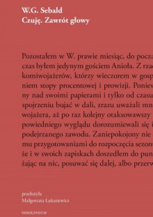 Czuję. Zawrót głowy - W.G. Sebald, Małgorzata Łukasiewicz