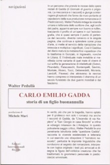 Carlo Emilio Gadda. Storia di un figlio di un buonannulla - Walter Pedullà