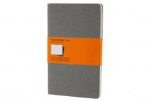 Moleskine Cahier Journal (Set of 3), Large, Ruled, Pebble Grey, Soft Cover (5 x 8.25) - NOT A BOOK