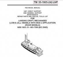 US Army, Technical Manual, TM 55-1905-242-24P, LANDING CRAFT, MECHANIZED, (LCM-8), (ALL VESSELS WITH MOD 2 APPLICATION), (ROHR MODELS), NSN 1905-01-465-7599, (EIC DWD), 2005 - www.survivalebooks.com