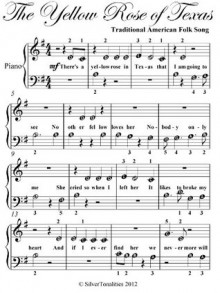 Yellow Rose of Texas Beginner Piano Sheet Music - Traditional American Folk Song, SilverTonalities