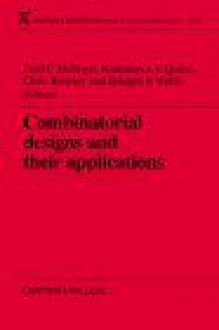 Combinatorial Designs and Their Applications - Fred C. Holroyd, Chris Rowley, Bridget Webb, F C Holroyd, Fred C. Holroyd