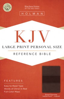 KJV Large Print Personal Size Reference Bible, Brown/Chocolate LeatherTouch Indexed - Holman Bible Publisher