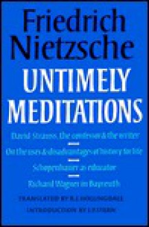 Untimely Meditations (German Philosophy) - Friedrich Nietzsche, R.J. Hollingdale, J.P. Stern